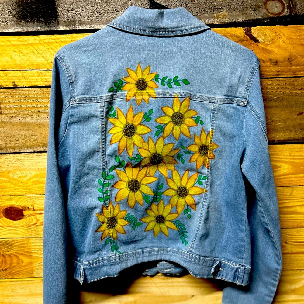 Hand Painted Vintage Jean Jacket